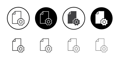 Document and gear simple vector symbol