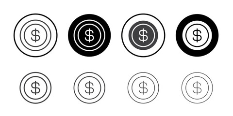 Dollar Coins icon simple vector symbol