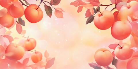 Peaches on Tree Branch,