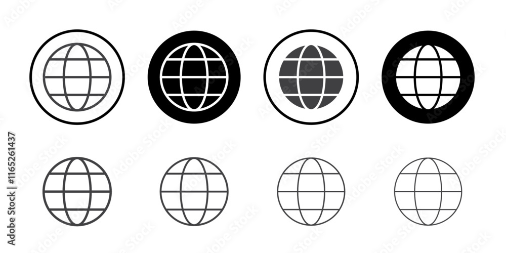Poster globe grid icon simple vector symbol