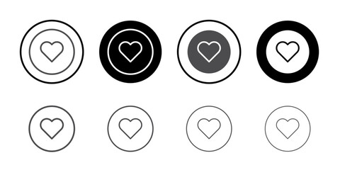 Heart in a circle icon simple vector symbol