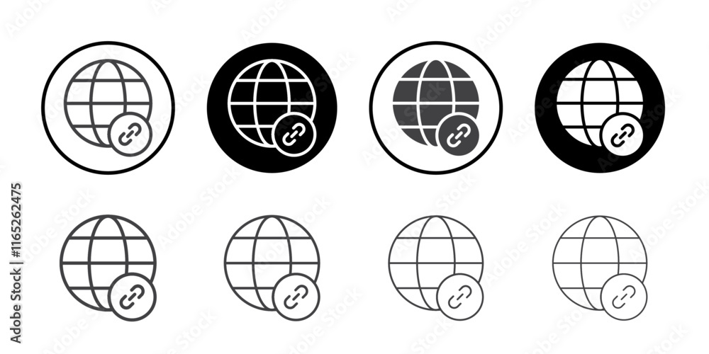 Poster network with chain link icon simple vector symbol