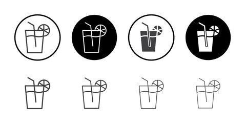 Orange juice glass icon simple vector symbol