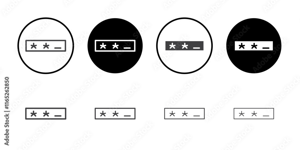 Poster password entry icon simple vector symbol