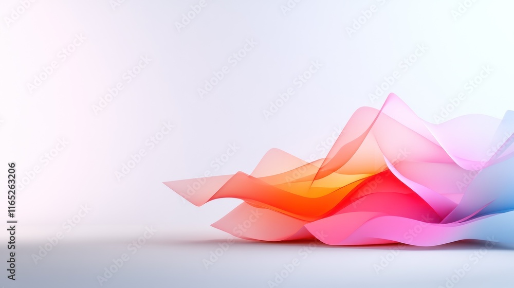 Poster abstract colorful waves creating a dynamic visual effect.