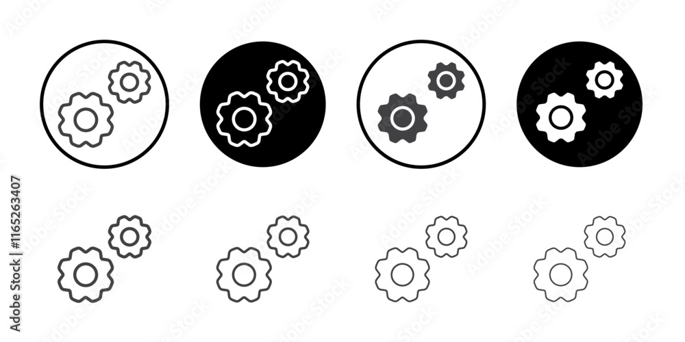Poster setting gears icon simple vector symbol
