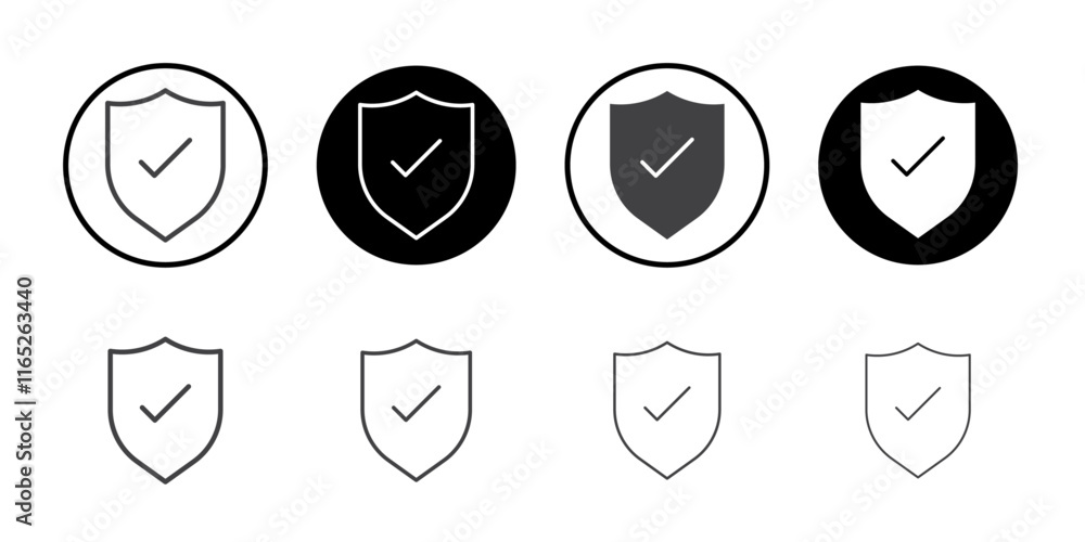 Poster shield with check mark icon simple vector symbol