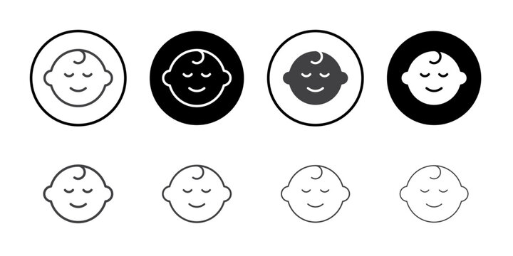 Smiling baby face icon simple vector symbol