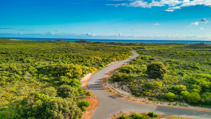 Stunning bird's-eye view of Lake Thetis and its surrounding landscape in Western Australia