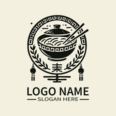 Obraz premium Chinese Cuisine Logo Design, Asian Food Logo, Oriental Food, Delicious Food, Restaurant Logo