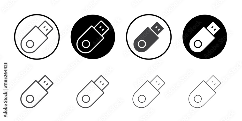 Poster usb stick icon simple vector symbol