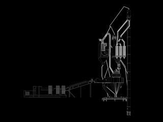 3D illustration of industrial project