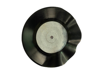 Vintage Distorted Black Vinyl Record