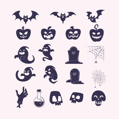 Obraz premium Halloween Element Silhouettes