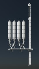 3D illustration of industrial project