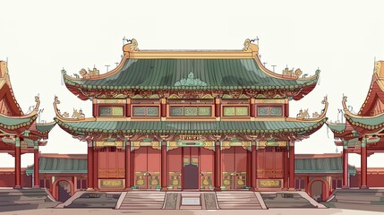 Fototapeta premium Chinese architecture landscape Ancient chinese