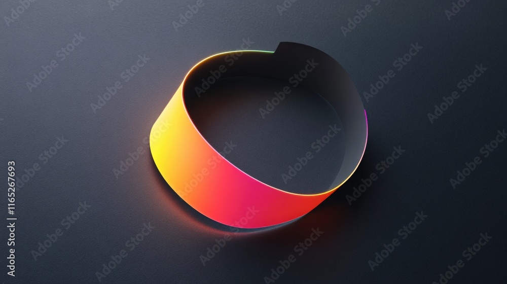 Aufkleber vibrant colorful abstract ribbon on dark background with smooth transition effect
