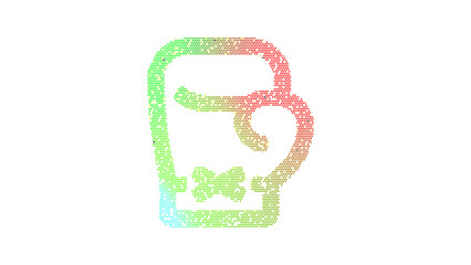 Icon boxing glove is made up of LED square shapes. There are bright diodes and there are black dead diodes