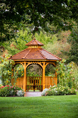 Cedar Gazebo Backyard Garden Park Rose Garden