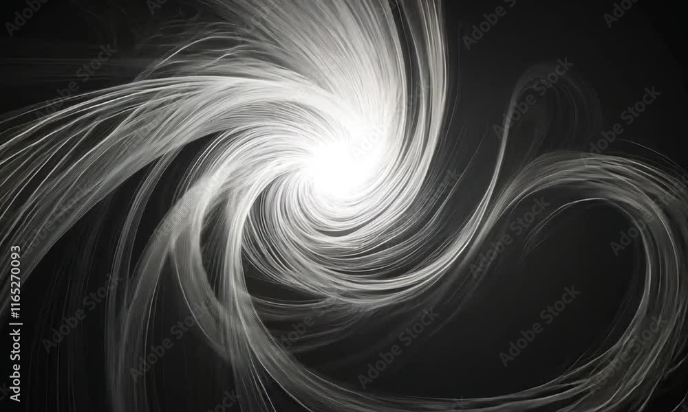 Poster abstract swirling vortex of light and dark a mesmerizing grayscale fractal art piece depicting a dyn