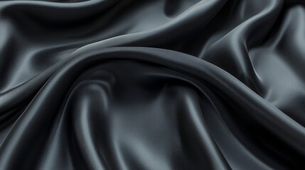 Dark Gray Silk Draped Luxuriously Showing Soft Curves