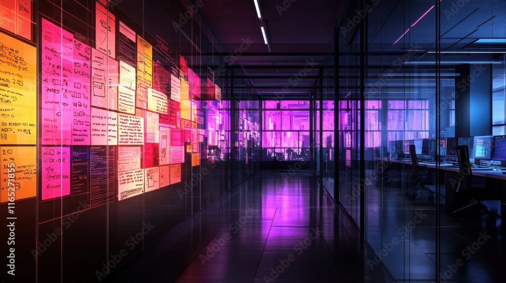 Poster innovative brainstorming solutions for development teams in modern office spaces collaborative envir