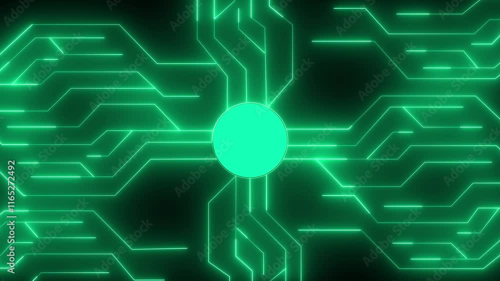 Poster artificial intelligence concept. animation of circuit board. hud future technology digital backgroun