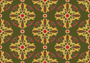 seamless damask floral  pattern design for ceramic tile fabric wallpaper background wrapping art print textile scrapbook paper