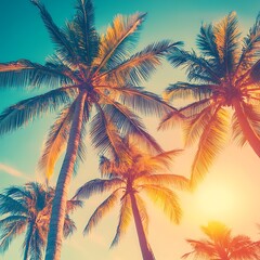 Palm trees along the promenade in Dubrovnik, Croatia