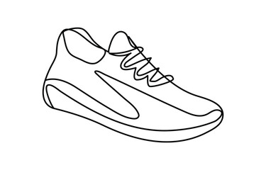 sneakers are drawn with one line. Sports shoes in a linear style. continuous one line. Vector illustration,
Vector illustration of sneakers. Sports shoes in a line style. Continuous one line,
