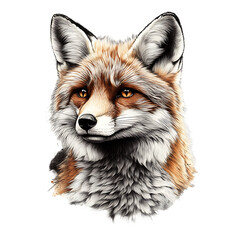 Fototapeta premium Colorful fox illustration artwork isolated on transparent background