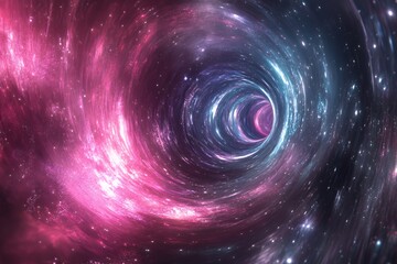 Fototapeta premium A swirling cosmic vortex of vibrant pink and blue hues