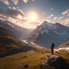 hiker in the mountains