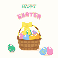 happy easter egg basket