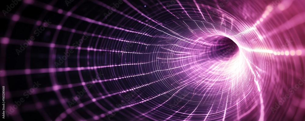 Poster wormhole tunnel grid time travel through spacetime continuum