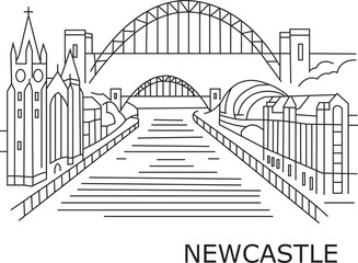 Newcastle City Line Draw Simple Minimalist