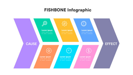 Multi-Layer Fishbone Diagram Infographic with Icons and Colorful Segments