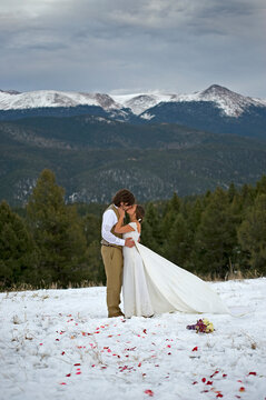 Newlywed Kiss after getting married.