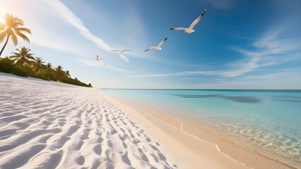 beach with palm trees