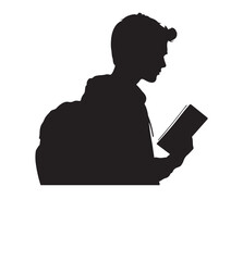 Schoolboy silhouette vector illustration