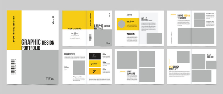graphic design portfolio template design. graphic designer product collection portfolio