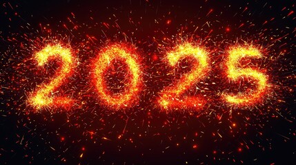 2025 New Year Sparkler Fireworks Celebration New Year celebration, festive countdown, fireworks and sparklers., happy new year 2025 concept.AI