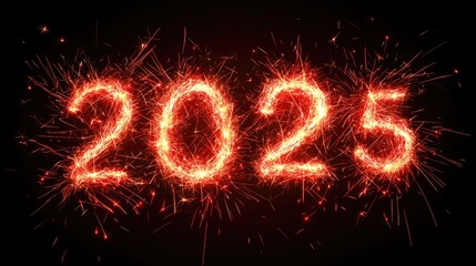 2025 New Year Sparkler Fireworks Celebration New Year celebration, festive countdown, fireworks and sparklers., happy new year 2025 concept.AI