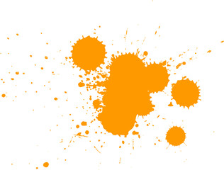 orange watercolor brush painting dropped splash splatter artistic