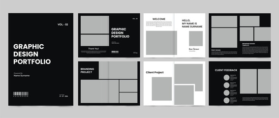 graphic design portfolio template design. graphic designer product collection portfolio