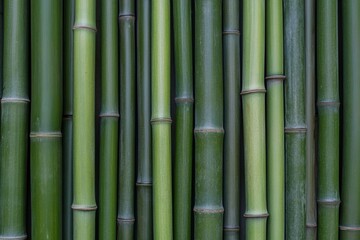 Close-Up View of Fresh Green Bamboo Stalks Stacked Beautifully for Background Use