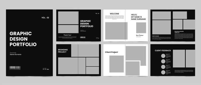graphic design portfolio template design. graphic designer product collection portfolio