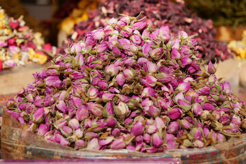 Flower tea from the petals of the tea rose and the French rose.