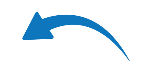 Curved graph with arrow icon. Arrow illustration pointing up.