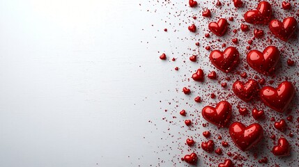 Romantic Red Hearts Background Valentines Day Love Celebration